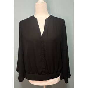 7th Avenue Design Studio New York Co Women M Top Professional Work Bell Sleeve